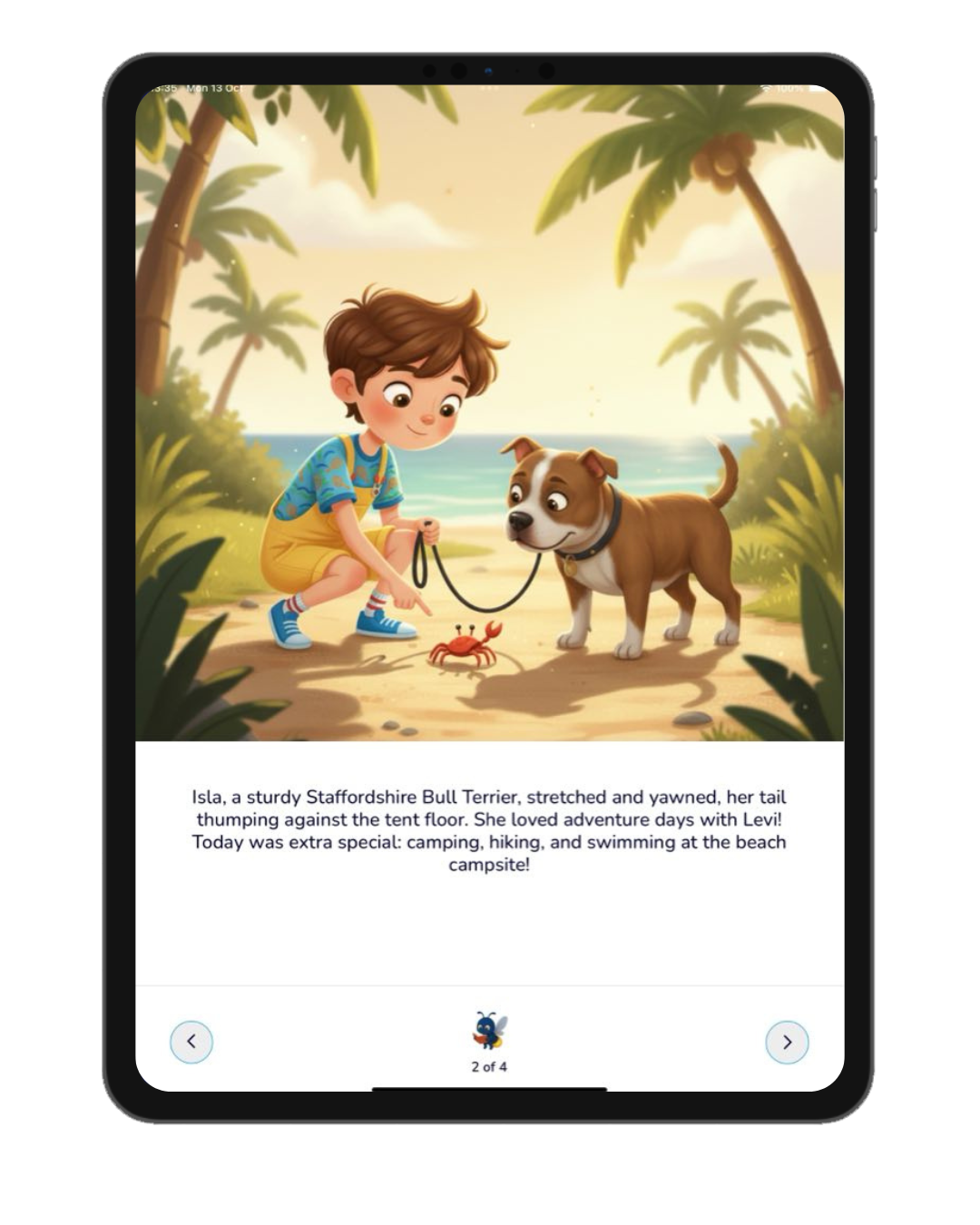 Tulla Story app, story screen