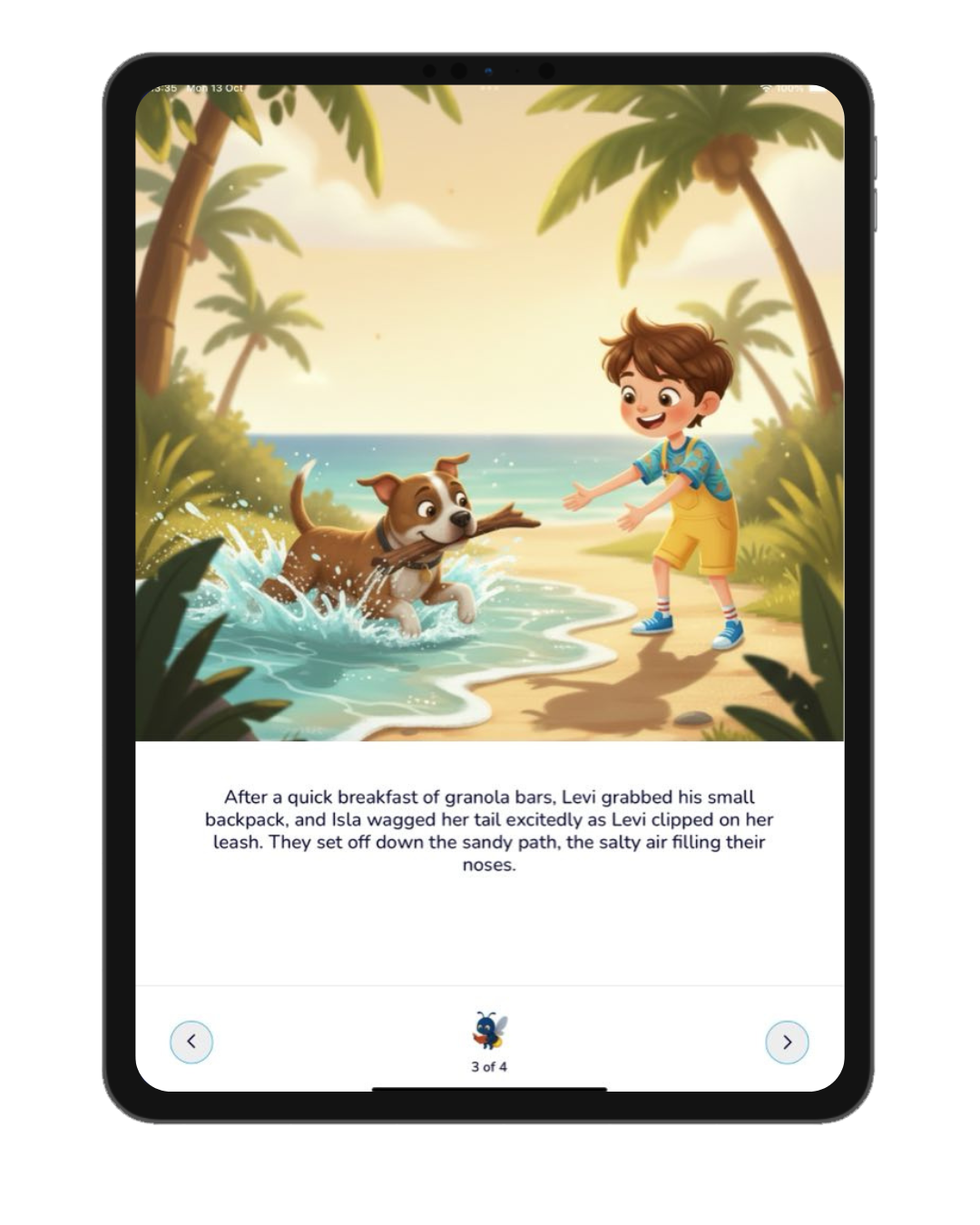 Tulla Story app, story screen